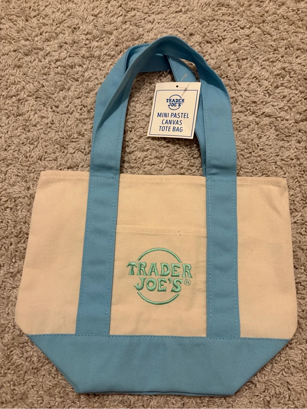 Trader Joe's Mini Pastel Tote Bag - New/Excellent Condition